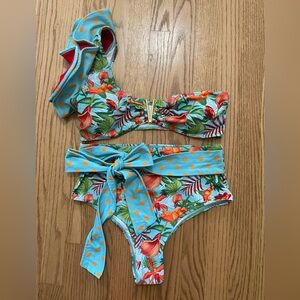 Tropical Print high waisted Bikini